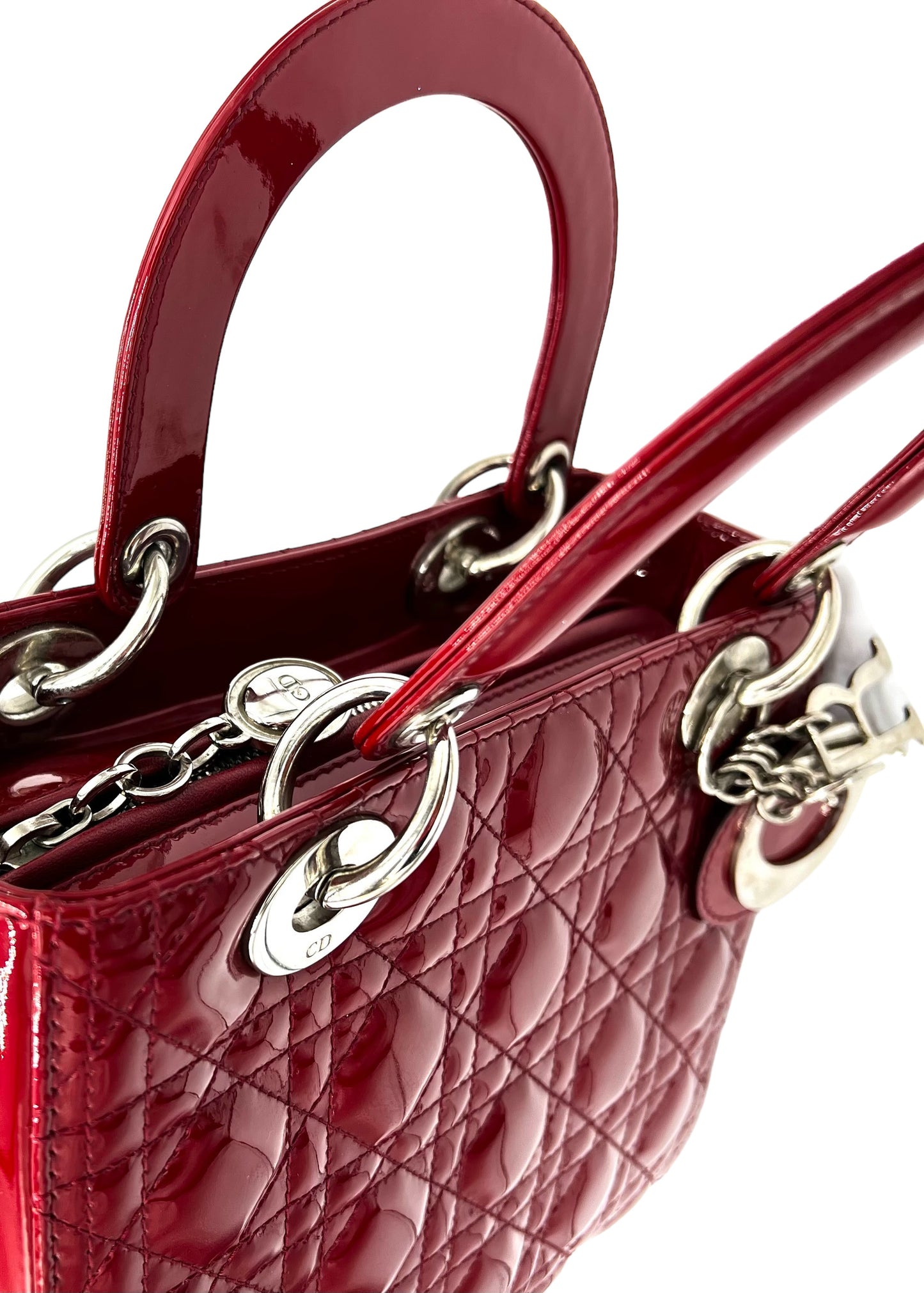 DIOR PATENT LEATHER SMALL BAG SHINY CHERRY