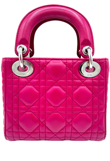 DIOR- LADY DIOR SMALL FUCHSIA