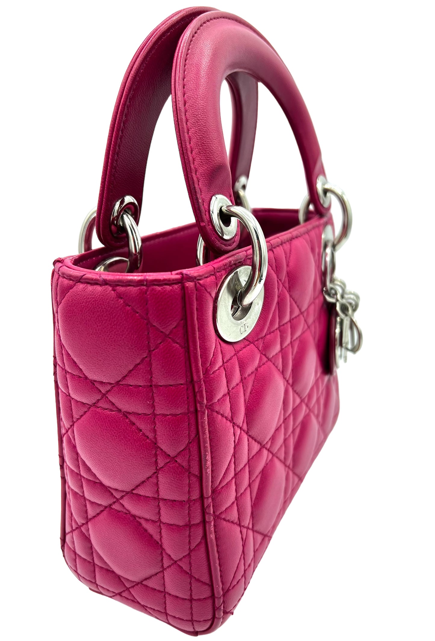 DIOR- LADY DIOR SMALL FUCHSIA