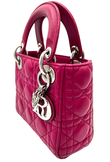 DIOR- LADY DIOR SMALL FUCHSIA