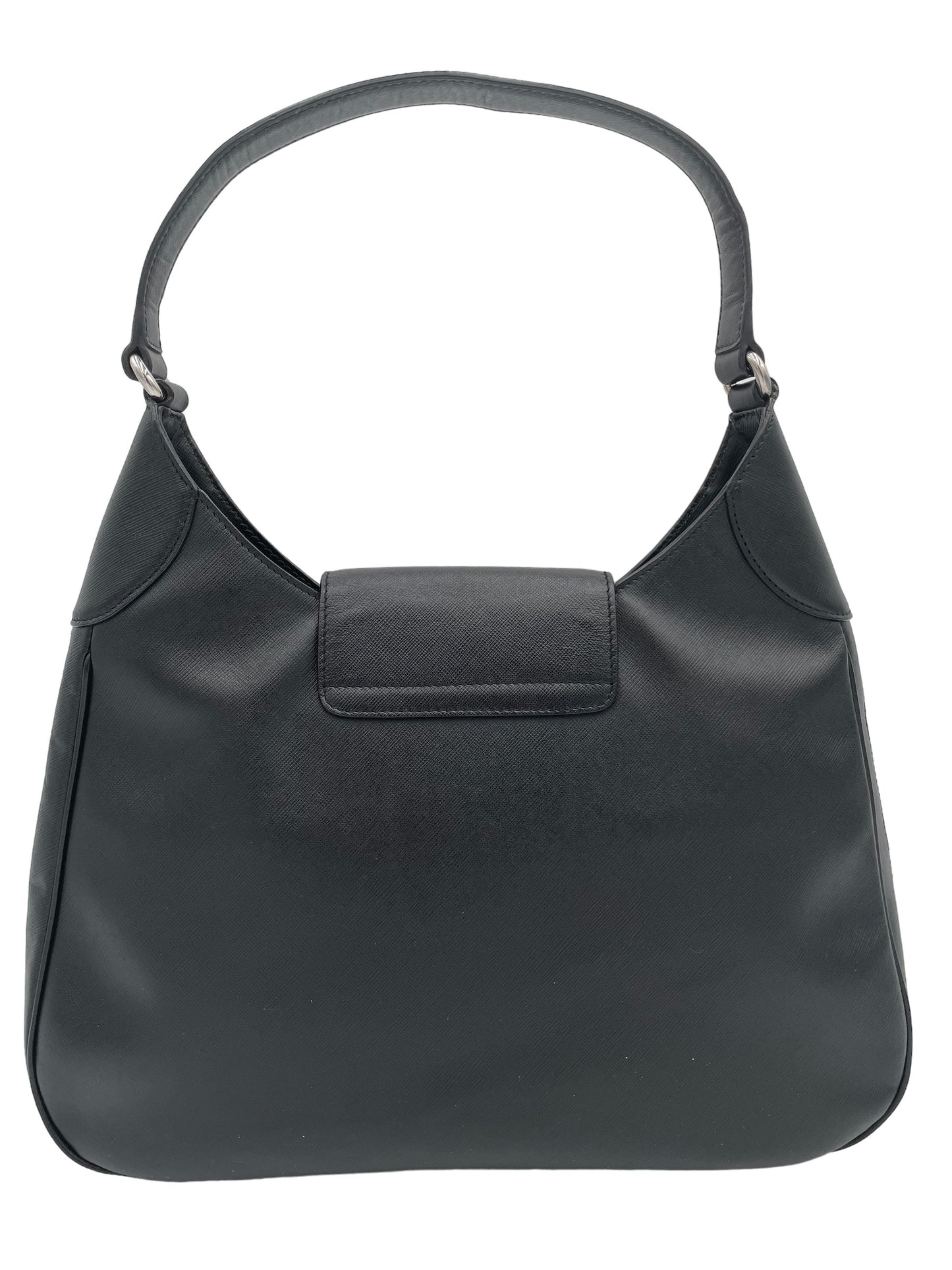 FERRAGAMO SAFFIANO HOBO BLACK