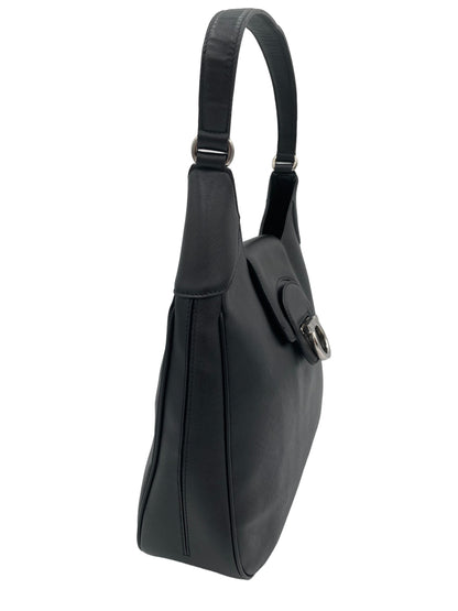 FERRAGAMO SAFFIANO HOBO BLACK