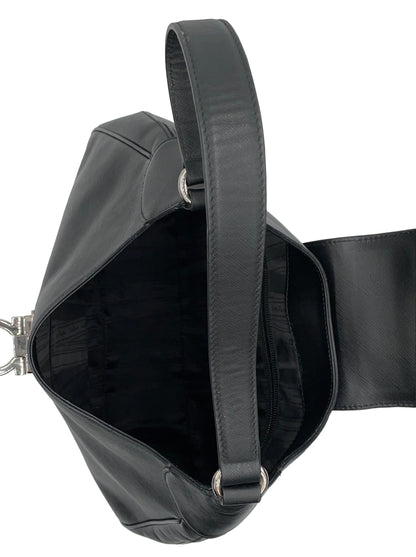 FERRAGAMO SAFFIANO HOBO BLACK