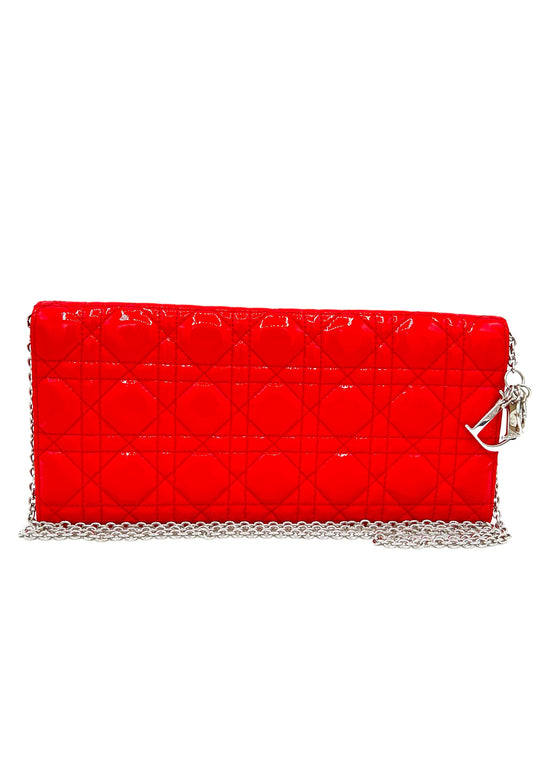 CARTERA LADY DIOR DE PIEL CANNAGE ROJA DIOR