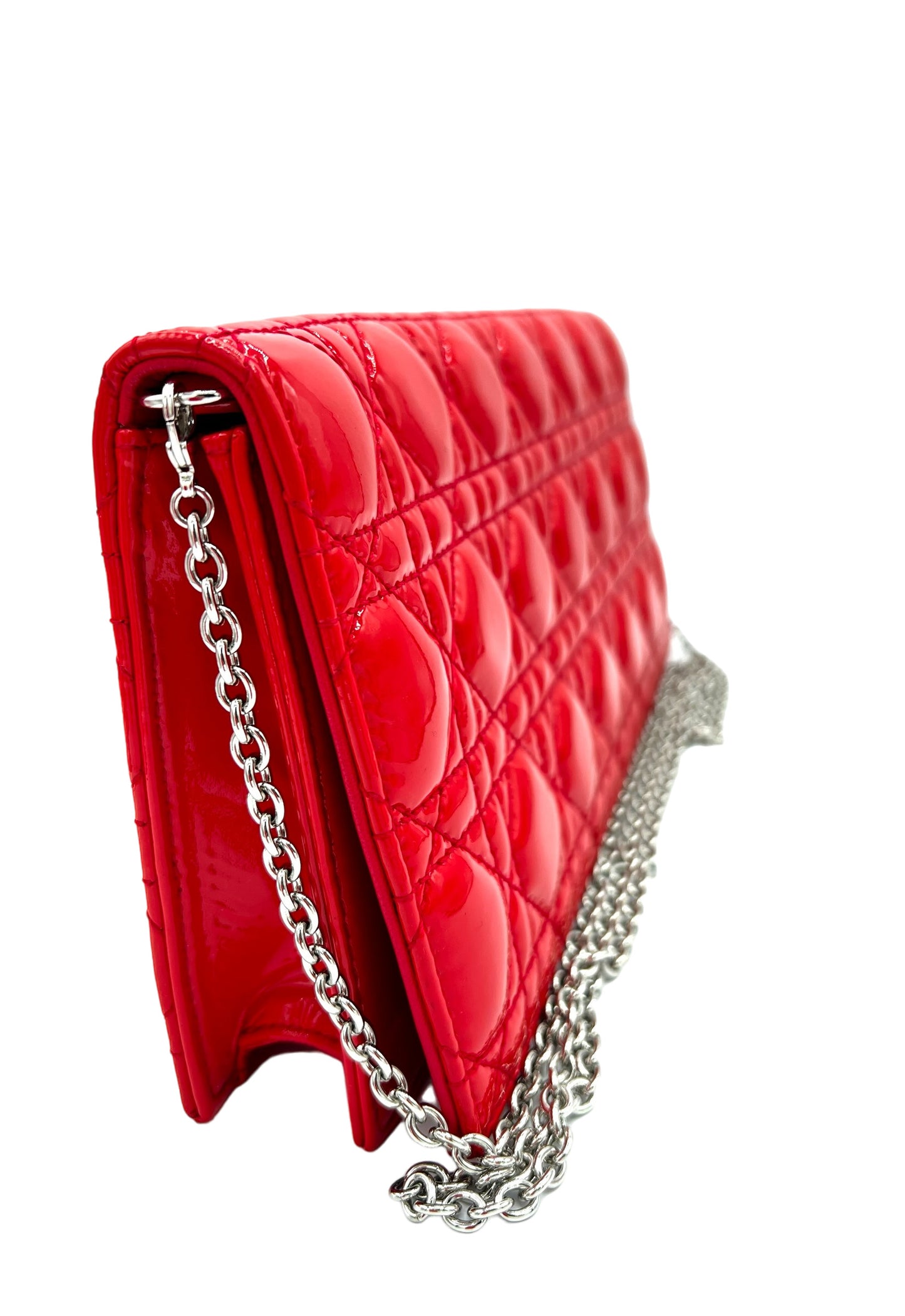 CARTERA LADY DIOR DE PIEL CANNAGE ROJA DIOR