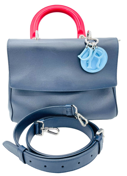 BOLSO MINI CON SOLAPA BE DIOR DE PIEL AZUL DIOR