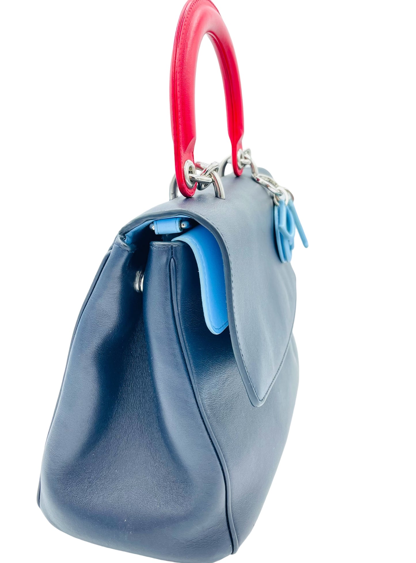 BOLSO MINI CON SOLAPA BE DIOR DE PIEL AZUL DIOR