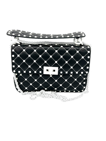 VALENTINO LEATHER FREE ROCKSTUD SPIKE CROSSBODY BAG