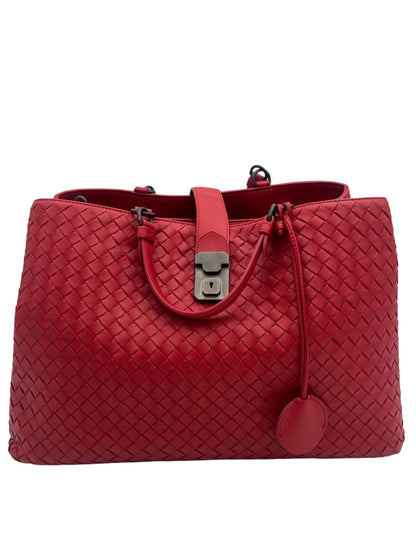 BOTTEGA VENETA INTRECCIATO MEDIUM ROMA TOTE RED