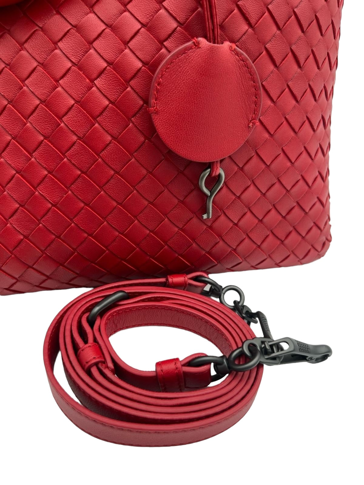 BOTTEGA VENETA INTRECCIATO MEDIUM ROMA TOTE RED