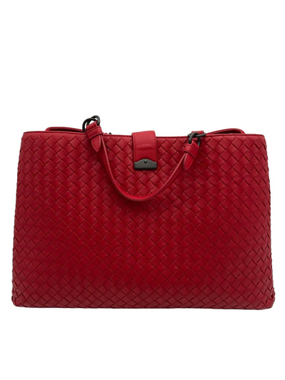 BOTTEGA VENETA INTRECCIATO MEDIUM ROMA TOTE RED