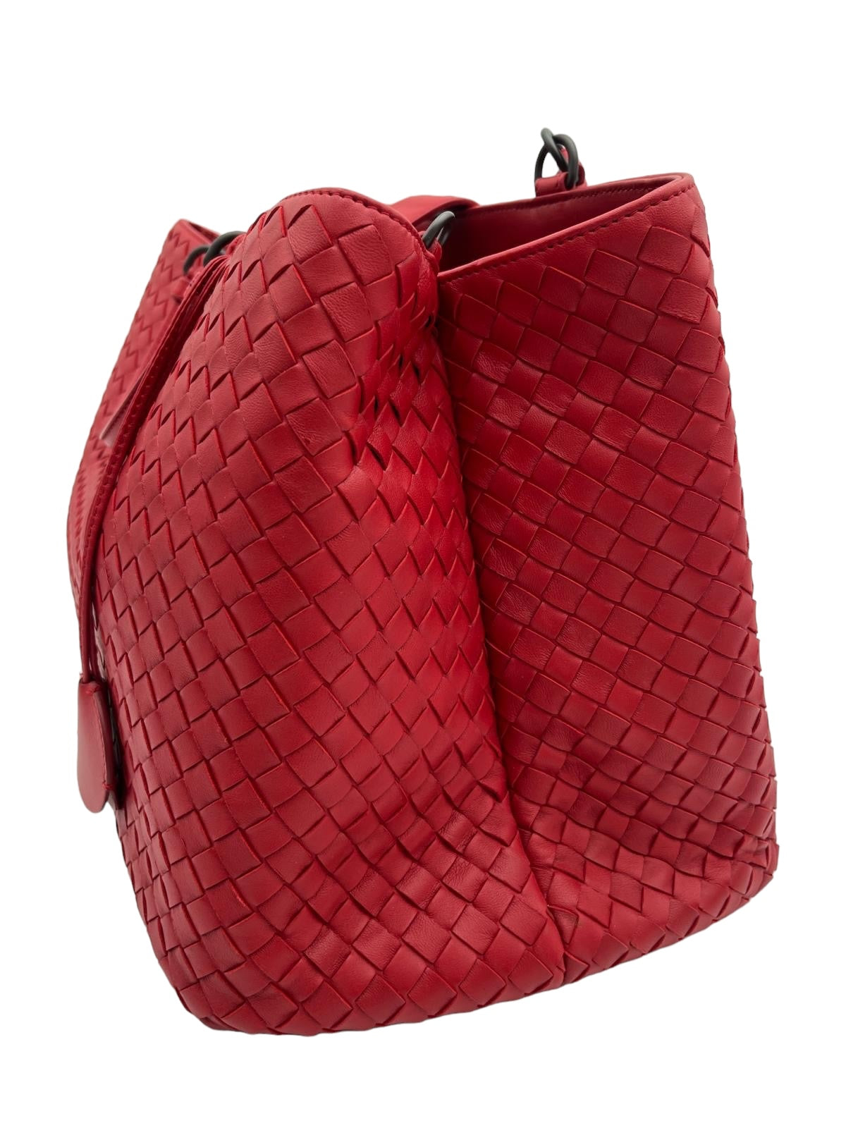 BOTTEGA VENETA INTRECCIATO MEDIUM ROMA TOTE RED