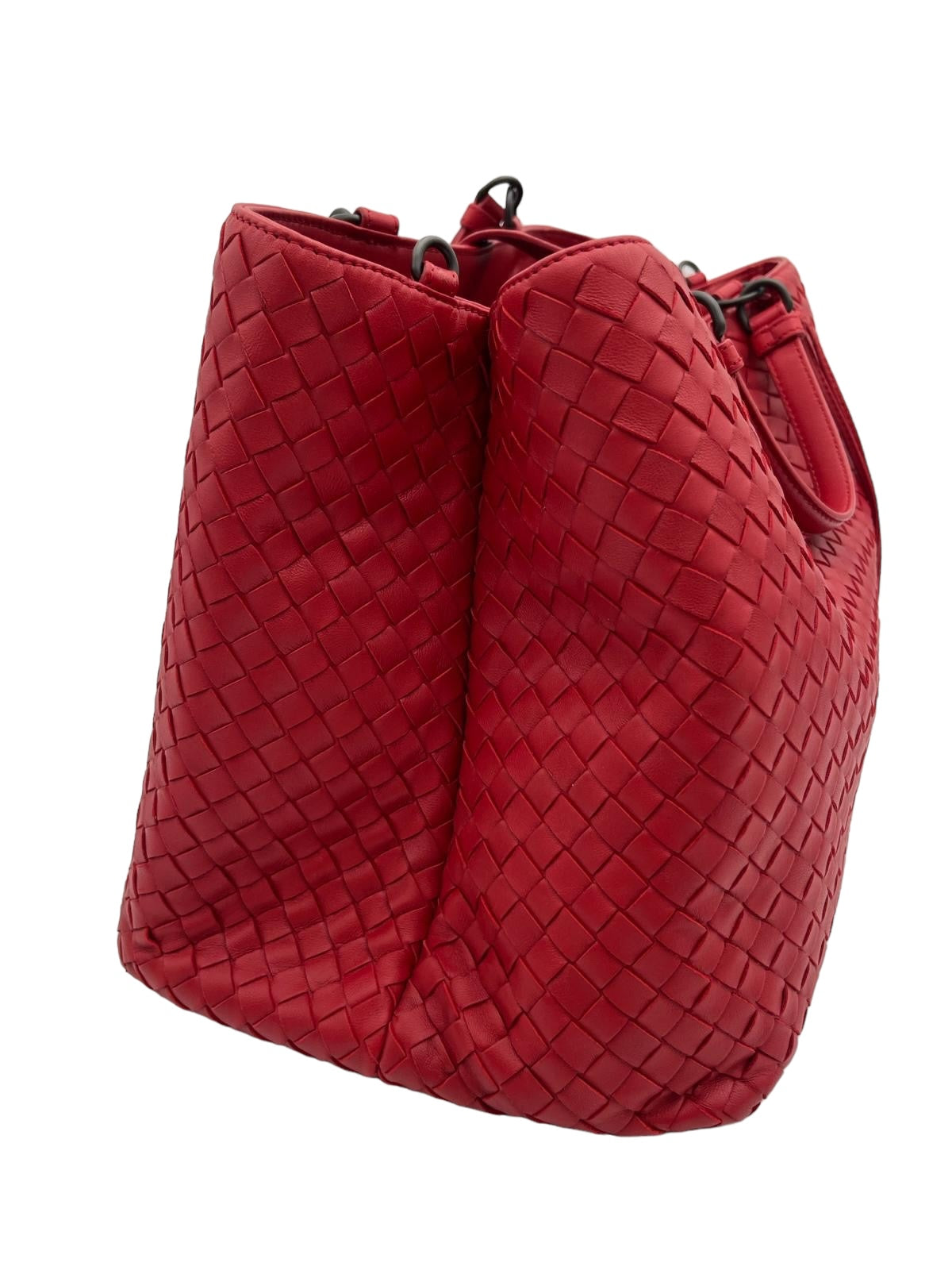 BOTTEGA VENETA INTRECCIATO MEDIUM ROMA TOTE RED