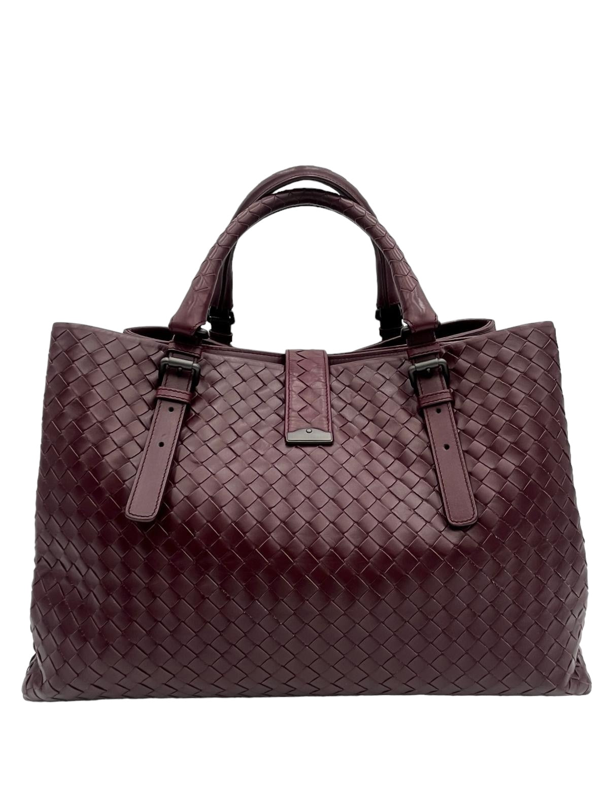 BOTTEGA VENETA INTRECCIATO BURGUNDY ROMA TOTE