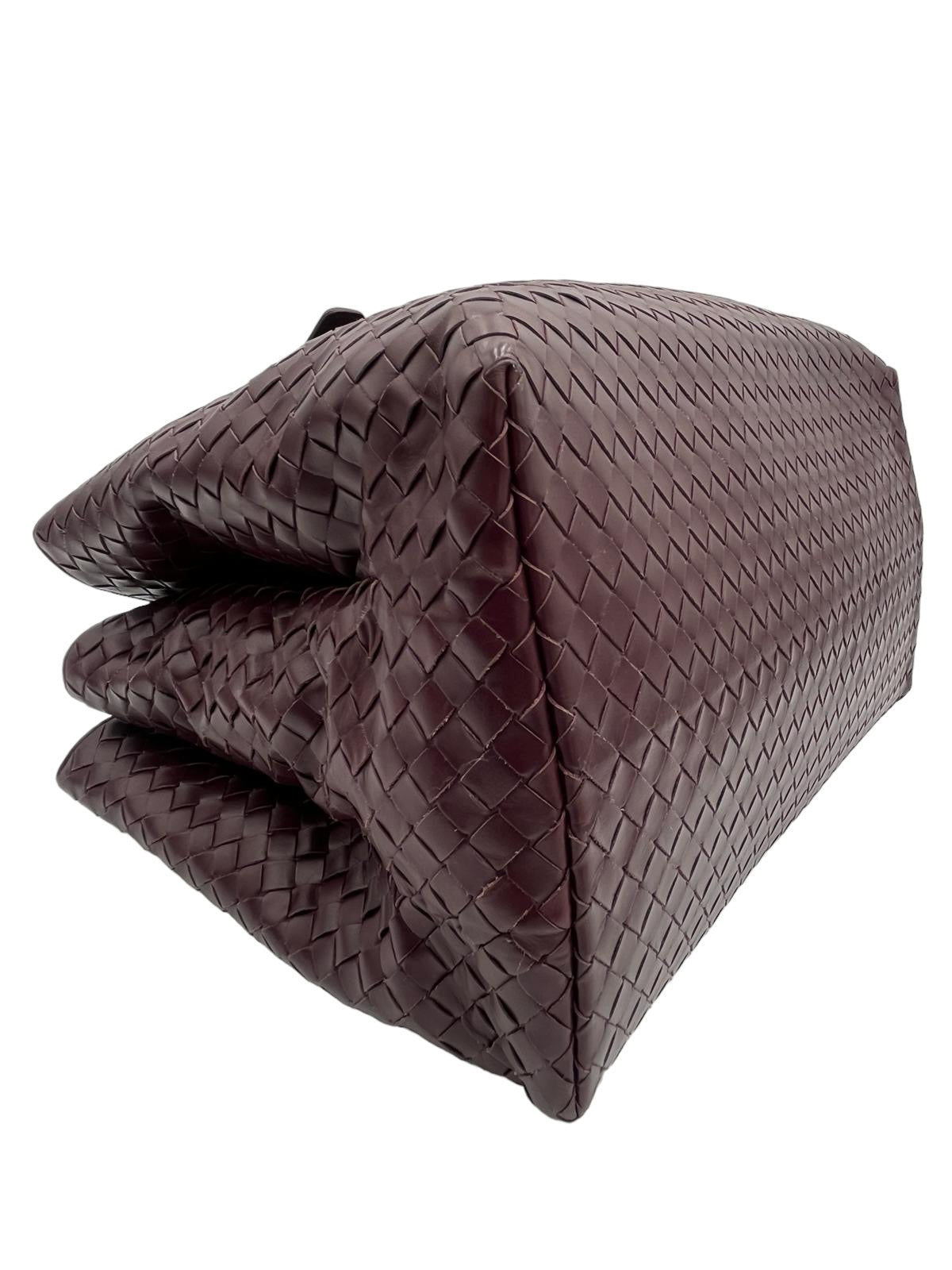 BOTTEGA VENETA INTRECCIATO BURGUNDY ROMA TOTE