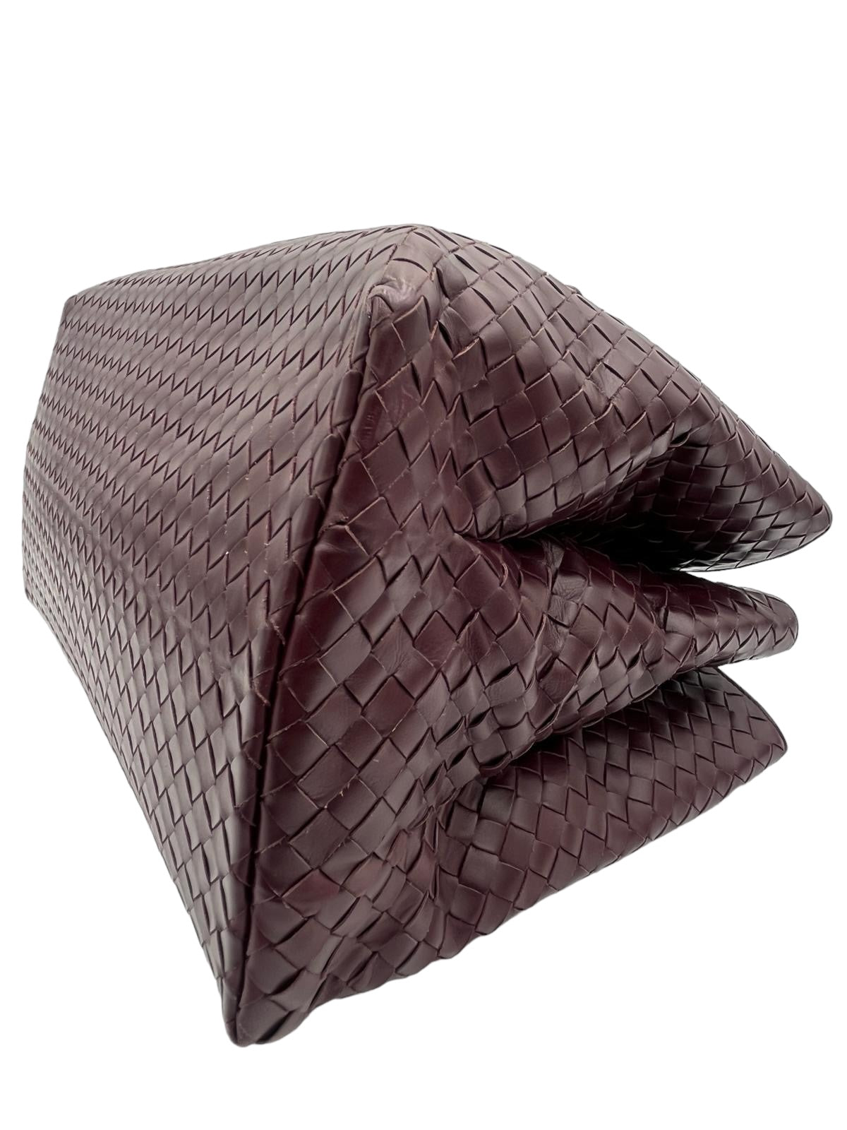 BOTTEGA VENETA INTRECCIATO BURGUNDY ROMA TOTE