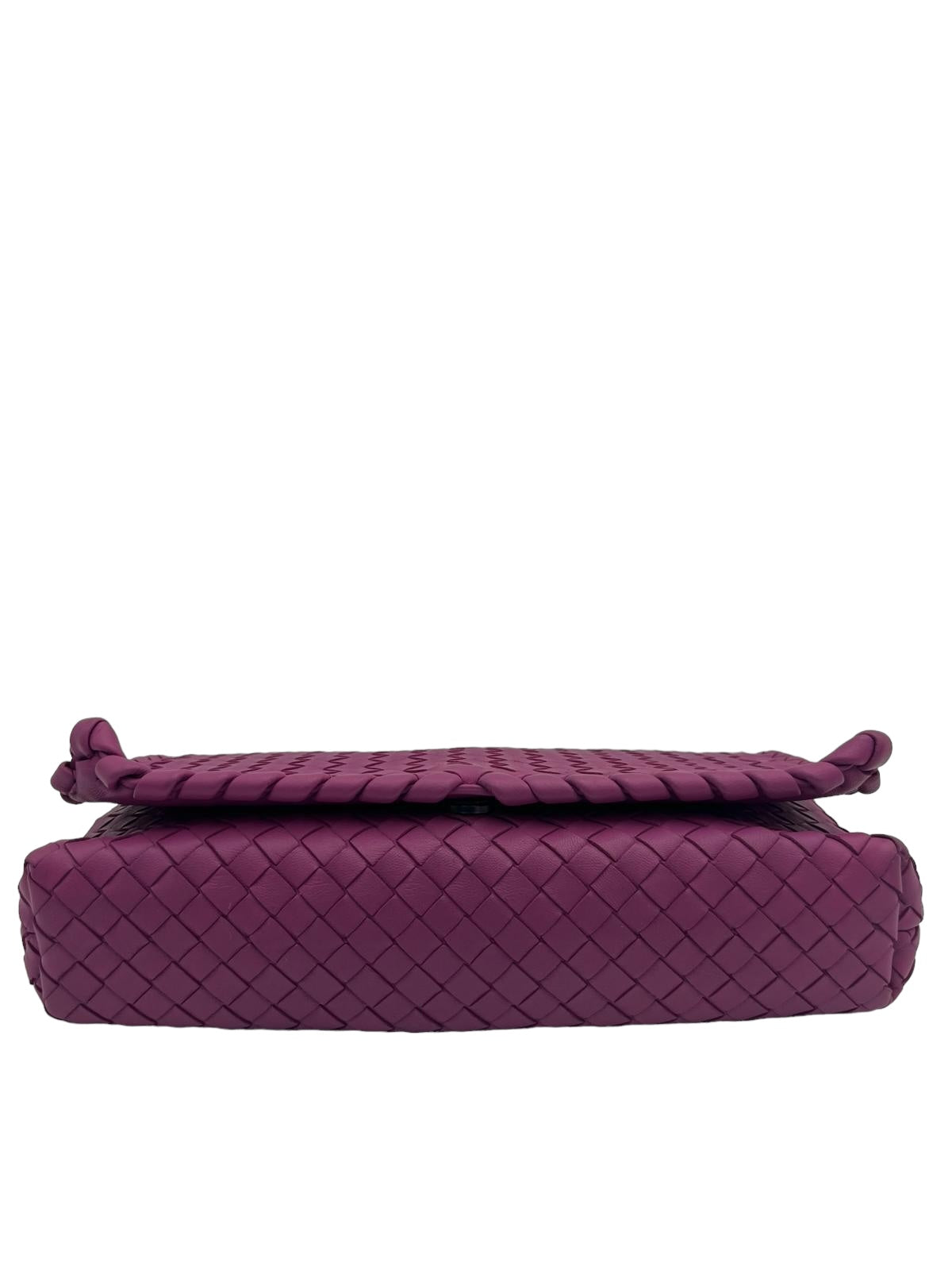 BOTTEGA VENETA NAPPA INTRECCIATO DAHLIA CLUTCH CROSSBODY PEONY