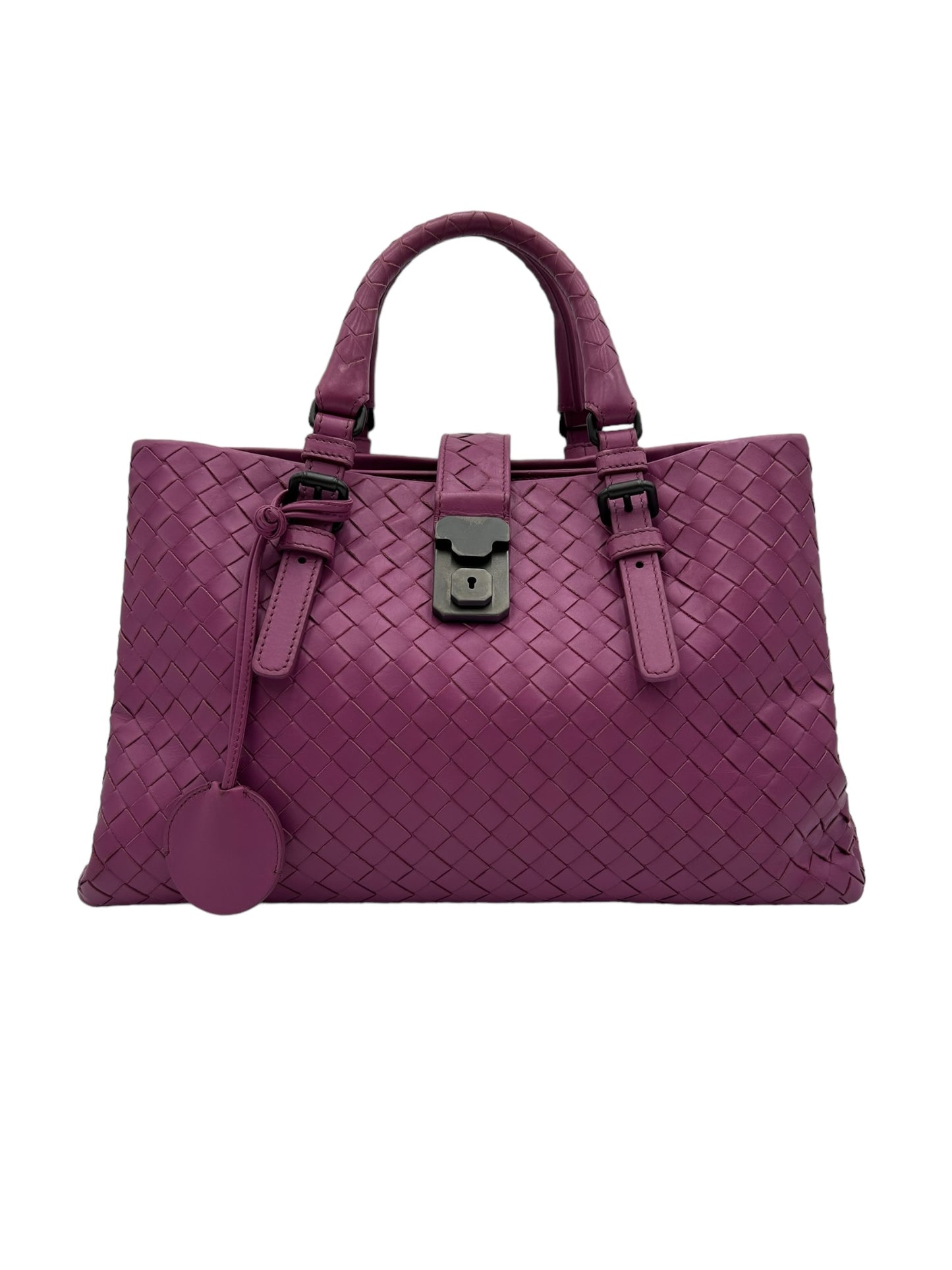 BOTTEGA VENETA INTRECCIATO PINK ROMA TOTE SMALL