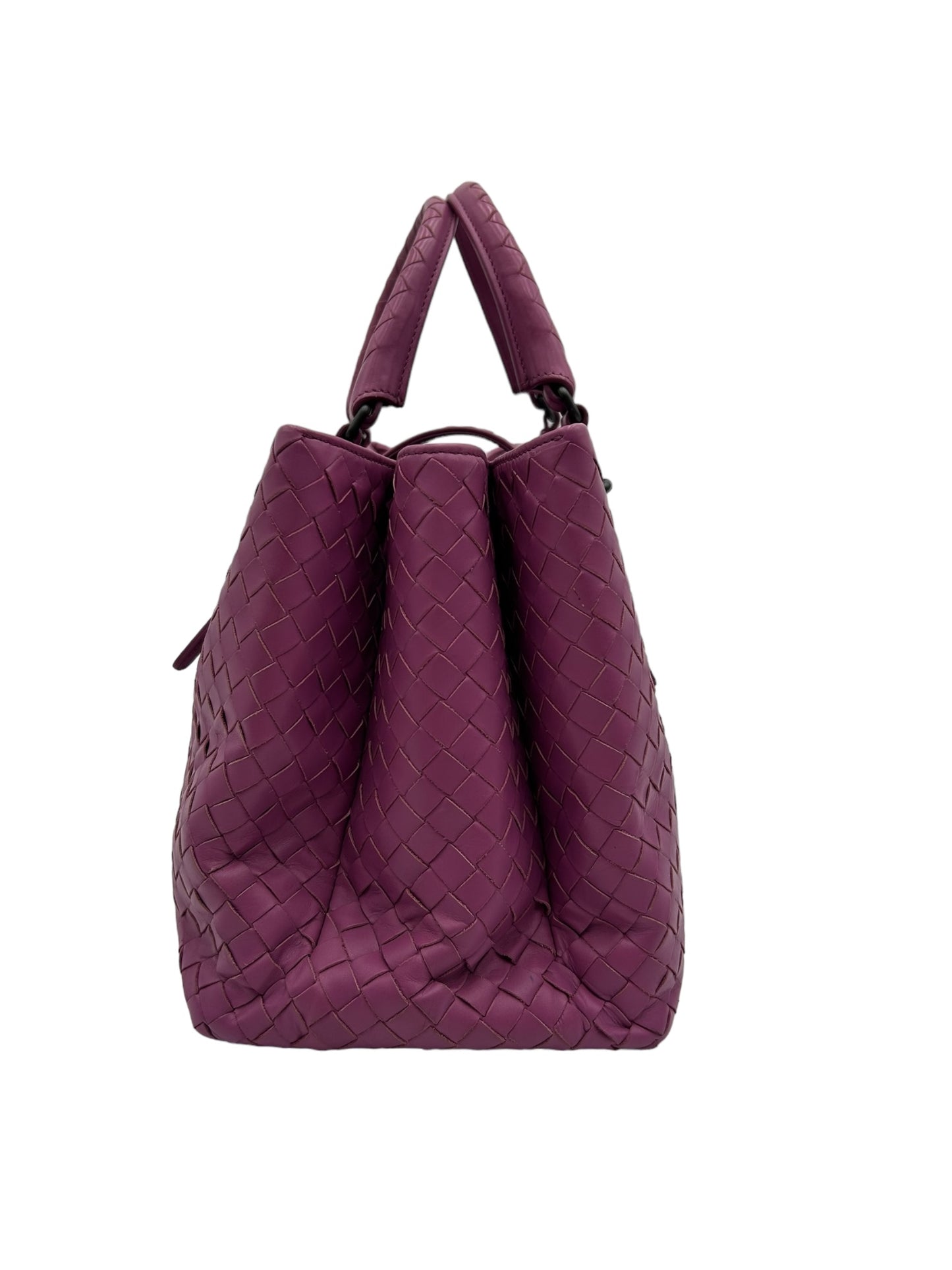 BOTTEGA VENETA INTRECCIATO PINK ROMA TOTE SMALL