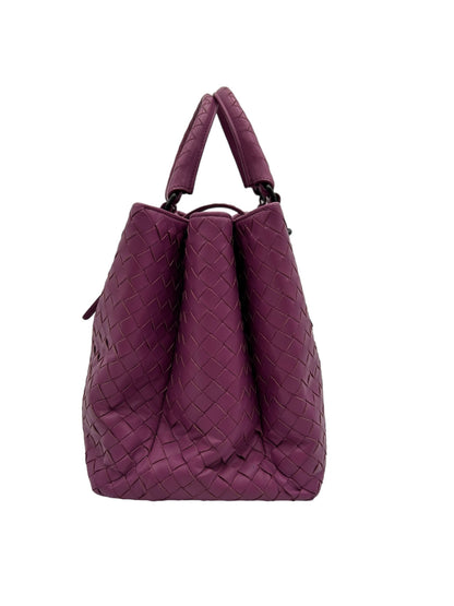 BOTTEGA VENETA INTRECCIATO PINK ROMA TOTE SMALL