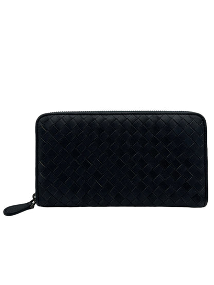 BOTTEGA VENETA INTRECCIATO LONG ZIPPY WALLET BLACK