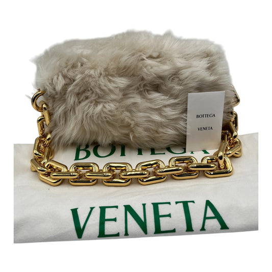 BOTTEGA VENETA NEUTRAL THE CHAIN POUCH SHEARLING