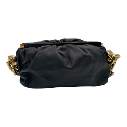 BOTTEGA VENETA LEATHER CHAIN POUCH BLACK