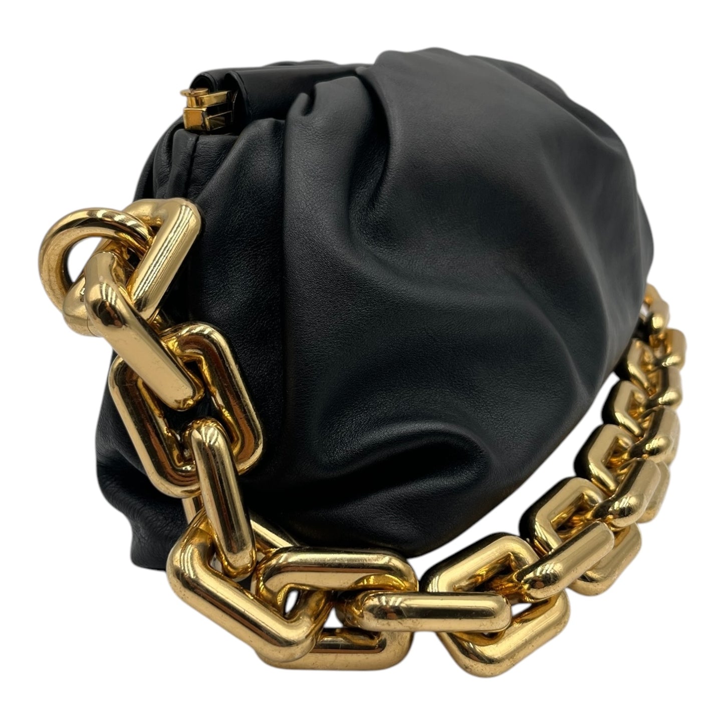 BOTTEGA VENETA LEATHER CHAIN POUCH BLACK