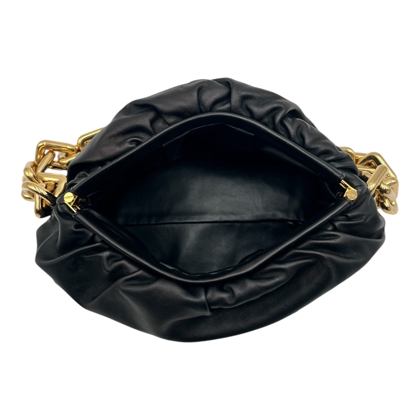 BOTTEGA VENETA LEATHER CHAIN POUCH BLACK