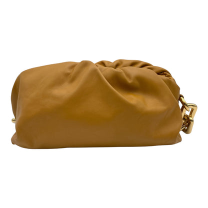 BOTTEGA VENETA CHAIN POUCH CALFSKIN LEATHER MUSTARD