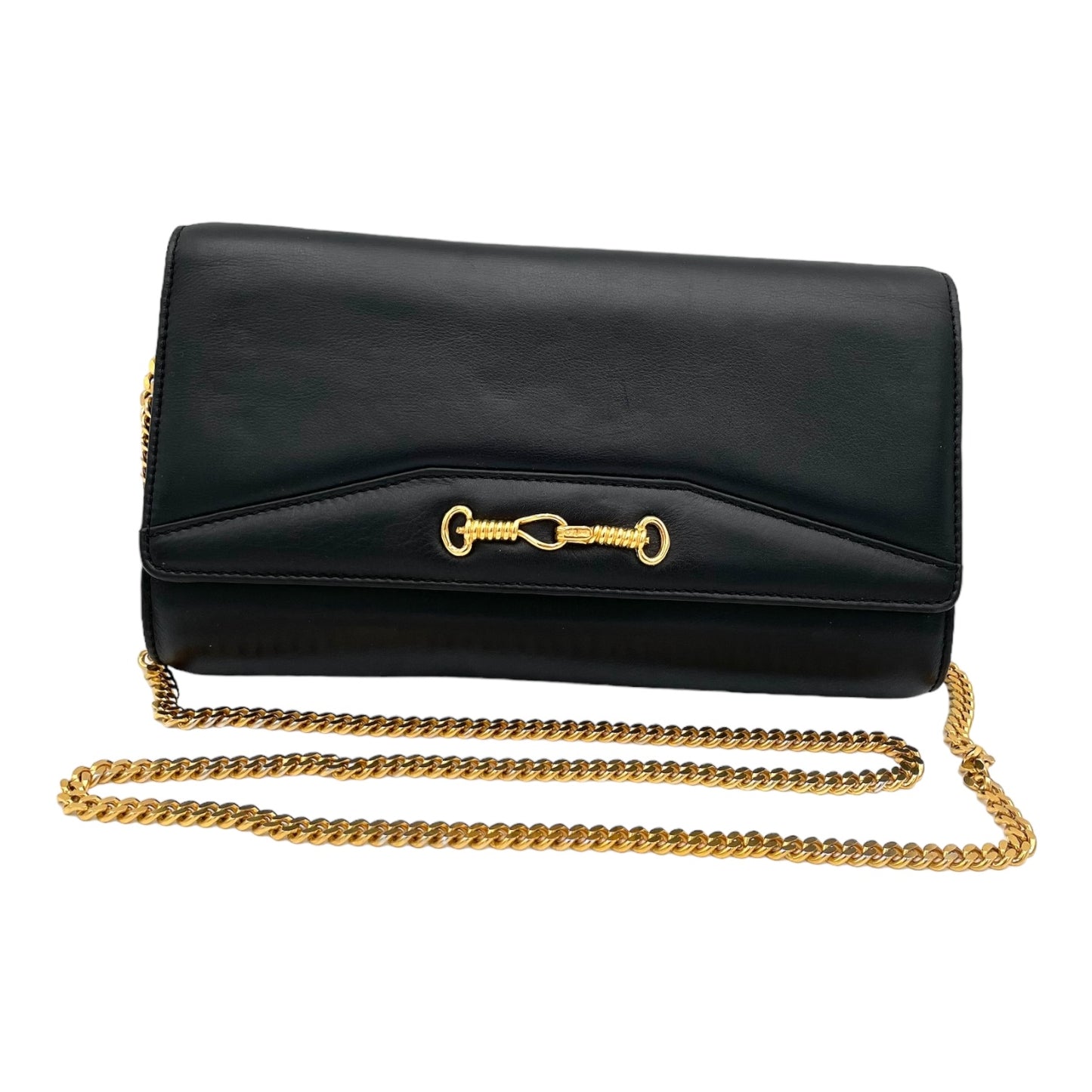 CELINE - 2 WAY CHAIN SHOULDER HORSEBIT CALF LEATHER BAG