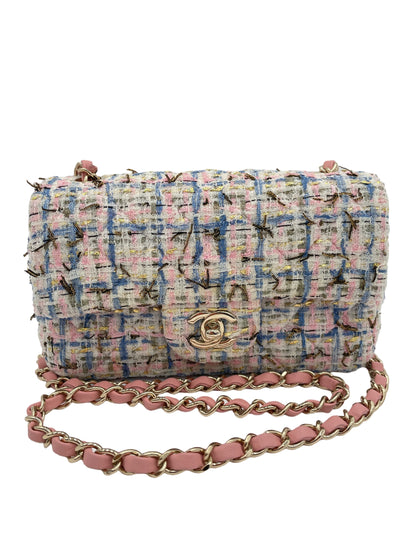 CHANEL CLASSIC SINGLE FLAP QUILTED TWEED