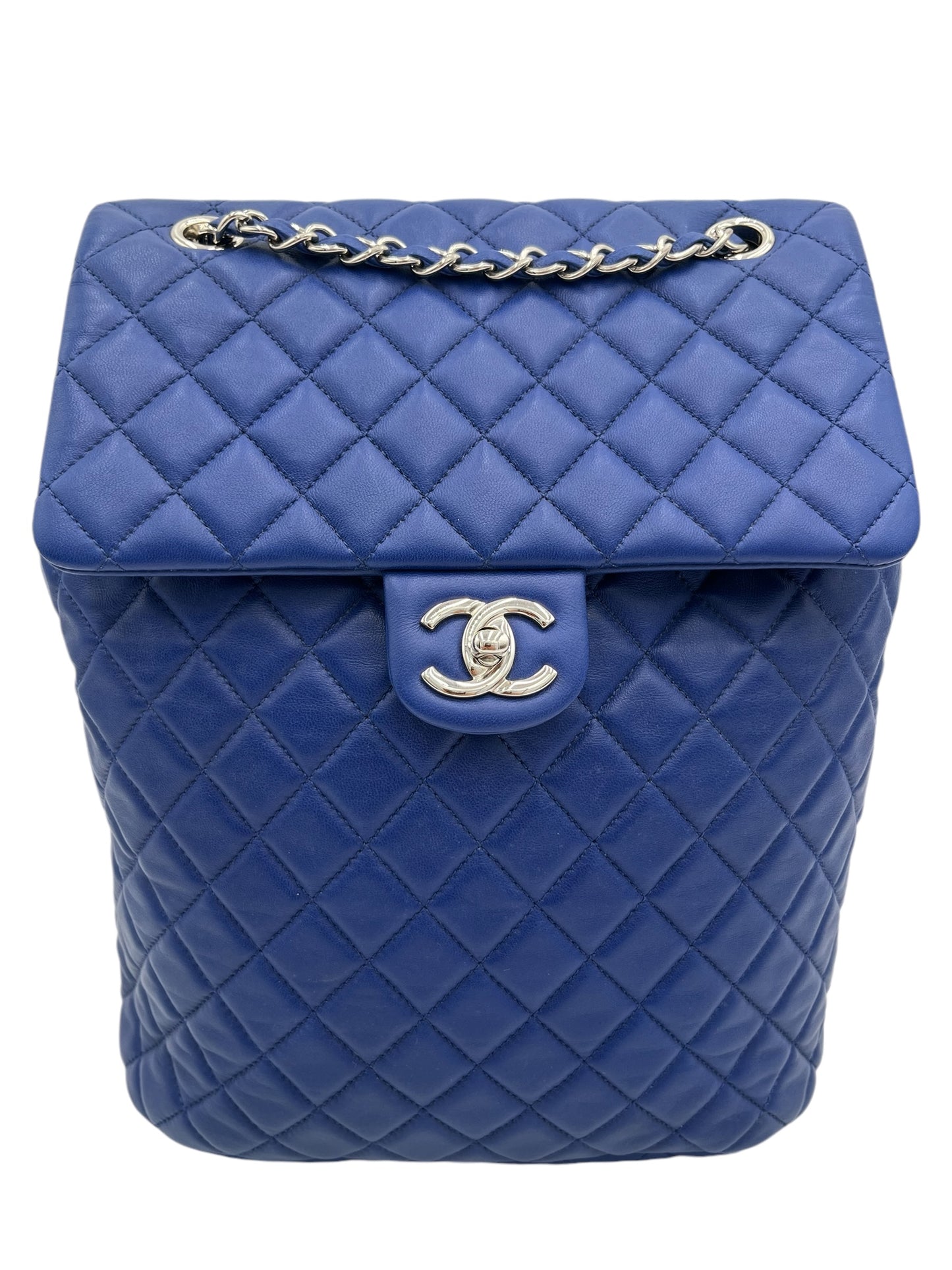 CHANEL BLUE QUILTED LAMBSKIN URBAN SPIRIT BACKPACK LARGE