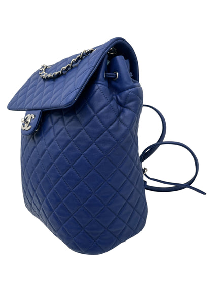 CHANEL BLUE QUILTED LAMBSKIN URBAN SPIRIT BACKPACK LARGE