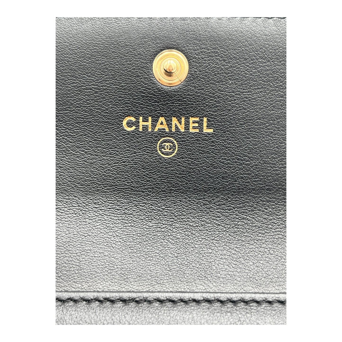 CHANEL BOY SHORT WALLET BLACK GOLD