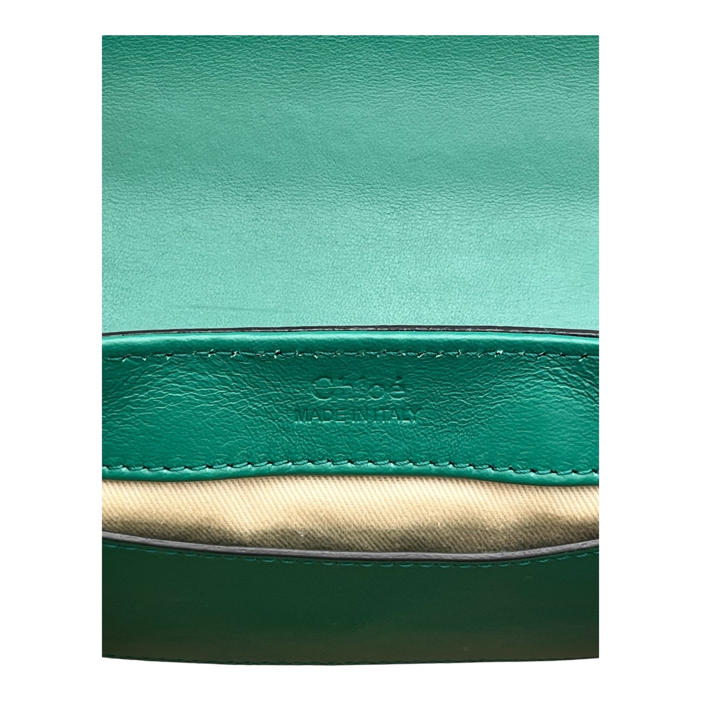 CHLOE C MINI CROC-EMBOSSED CROSSBODY BAG GREEN