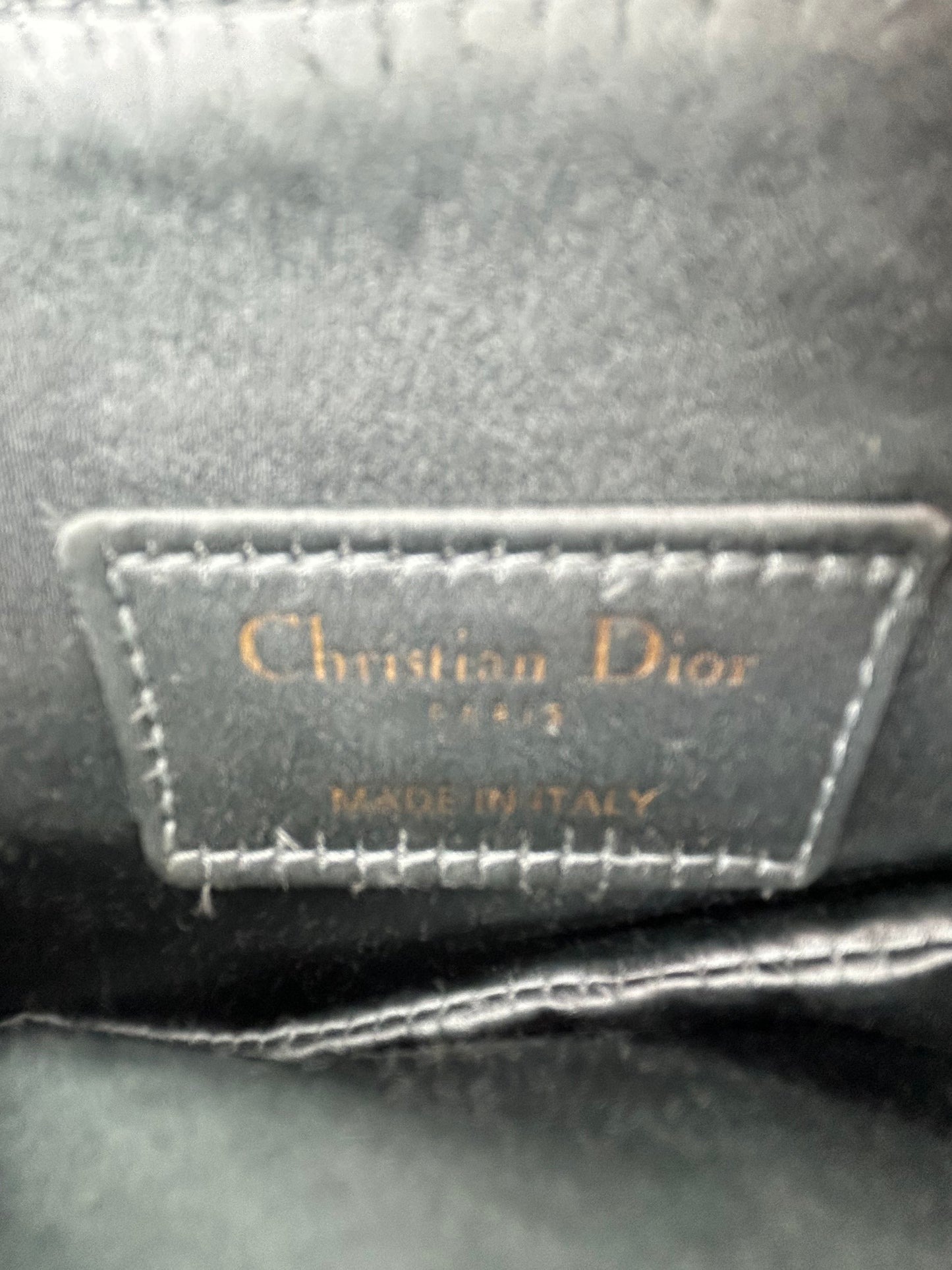 DIOR GREY SATIN MINI SADDLE BAG