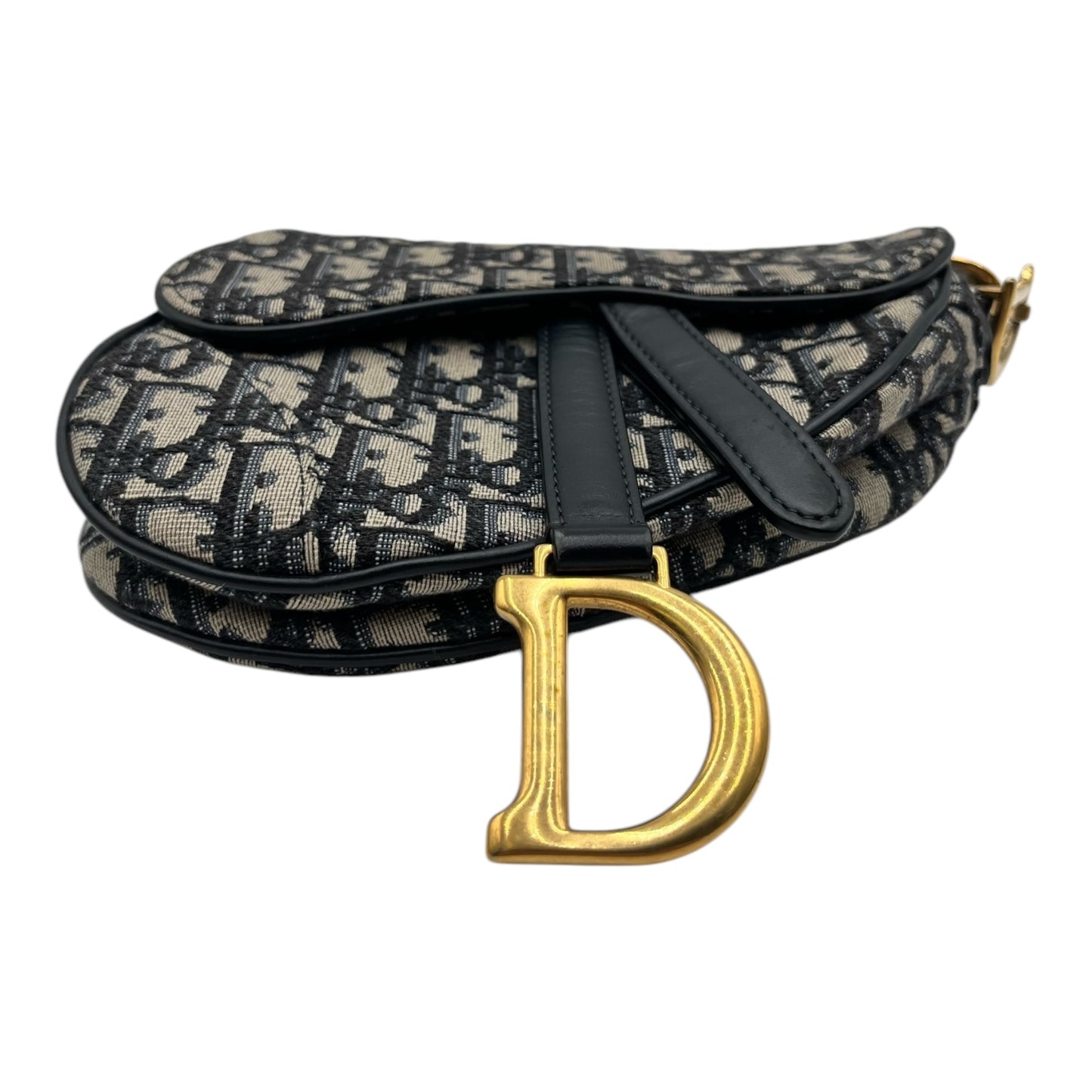 DIOR OBLIQUE JACQUARD SMALL SADDLE BAG WITH GOLD HARDWARE