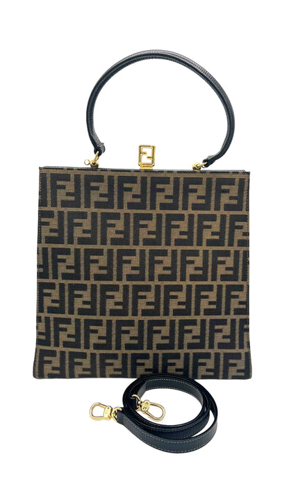 FENDI 1990S ZUCCA PATTERN TWO WAY HANDBAG