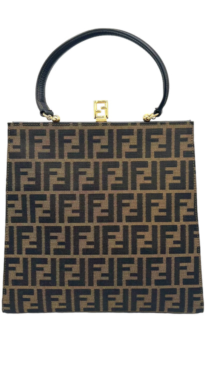 FENDI 1990S ZUCCA PATTERN TWO WAY HANDBAG