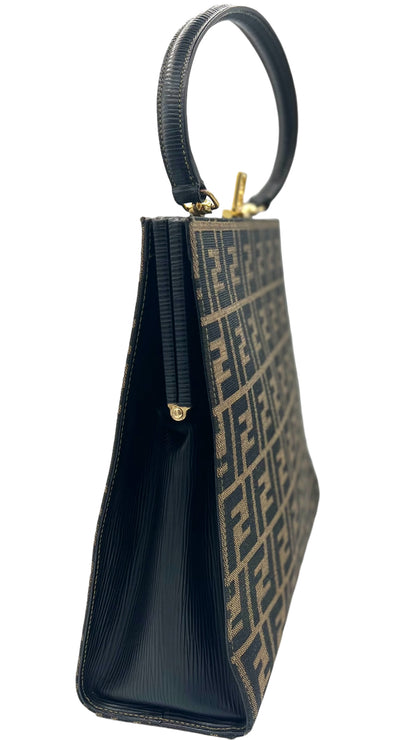 FENDI 1990S ZUCCA PATTERN TWO WAY HANDBAG