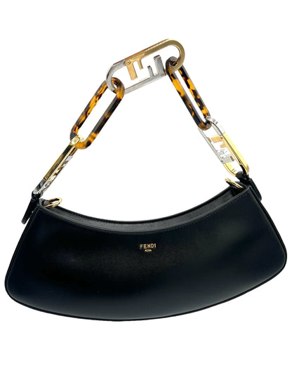 FENDI O'LOCK LEATHER SHOULDER BAG