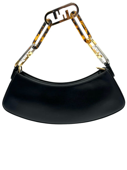 FENDI O'LOCK LEATHER SHOULDER BAG