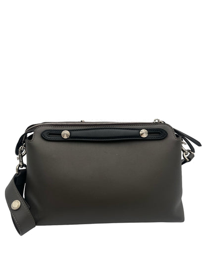 FENDI VITELLO DOLCE MEDIUM BY THE WAY BOSTON BAG CARBONE GRIGIO POLVERE