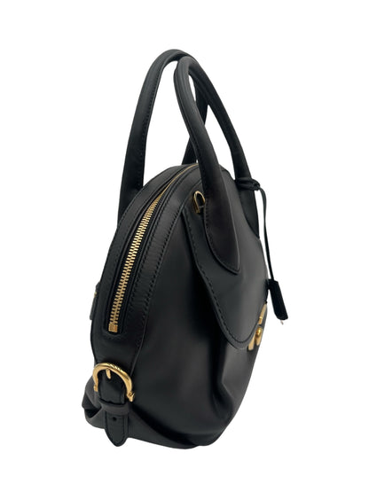 FERRAGAMO CALFSKIN FIAMMA BAG BLACK