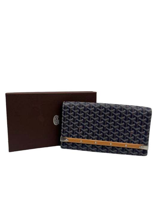 GOYARD GOYARDINE MONTE CARLO BOIS CLUTCH BLUE