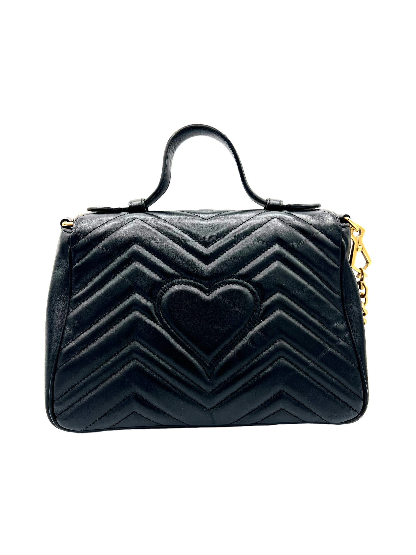 BOLSO GUCCI MARMONT PEQUEÑO CON ASA SUPERIOR NEGRO