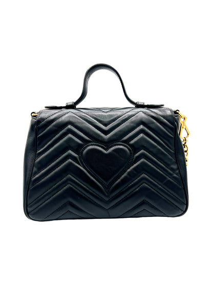 GUCCI MARMONT SMALL TOP HANDLE BLACK BAG