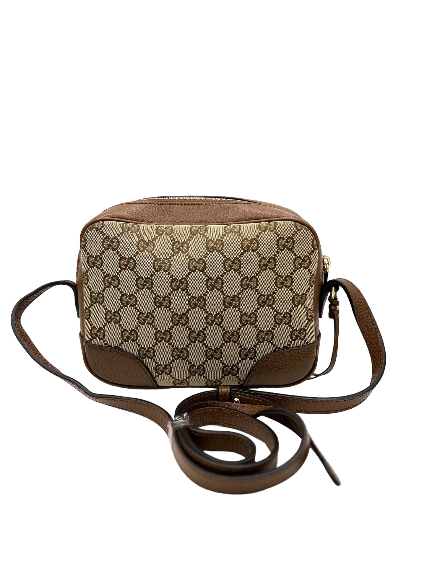 GUCCI MONOGRAM MINI BREE MESSENGER BAG BEIGE TOBACCO