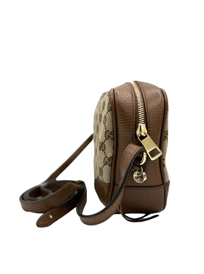 BOLSO MENSAJERO GUCCI MONOGRAM MINI BREE BEIGE TABACO